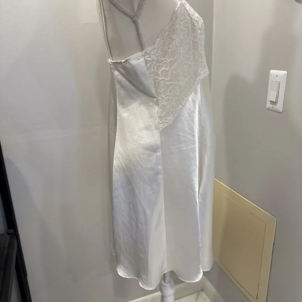 VINTAGE CAMISOLE by PRIVATE LUXURIES White SATIN Size Large - Picture 3 of 6
